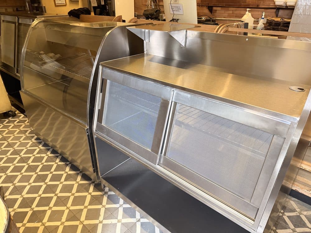 Vitrina de acero inoxidable para panadería